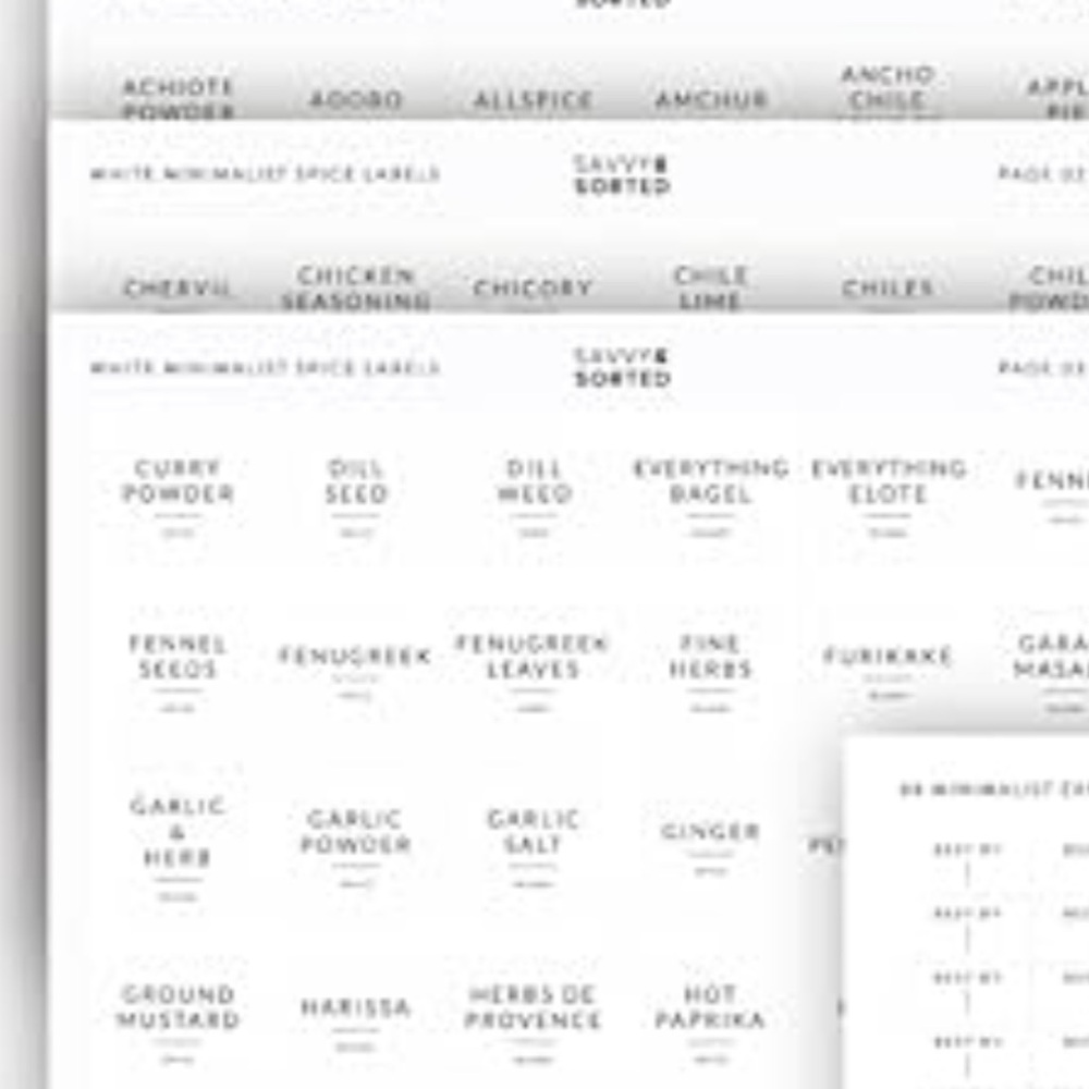 SPICE JAR LABELS white simple aesthetic stickers for Glass or Plastic containers - Picture 3 of 3